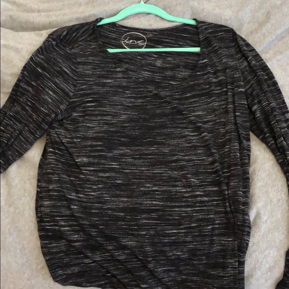 INC black/grey knit top
